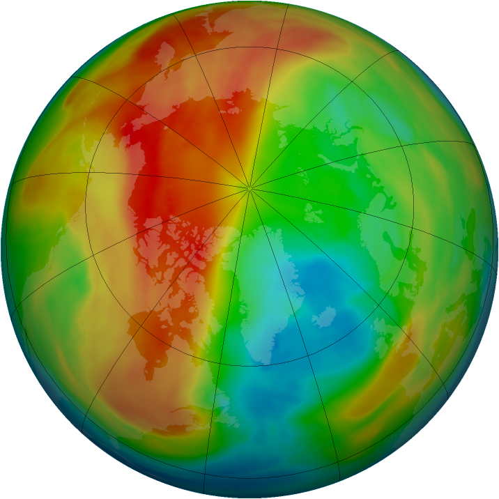 Arctic ozone map for 02 March 2005